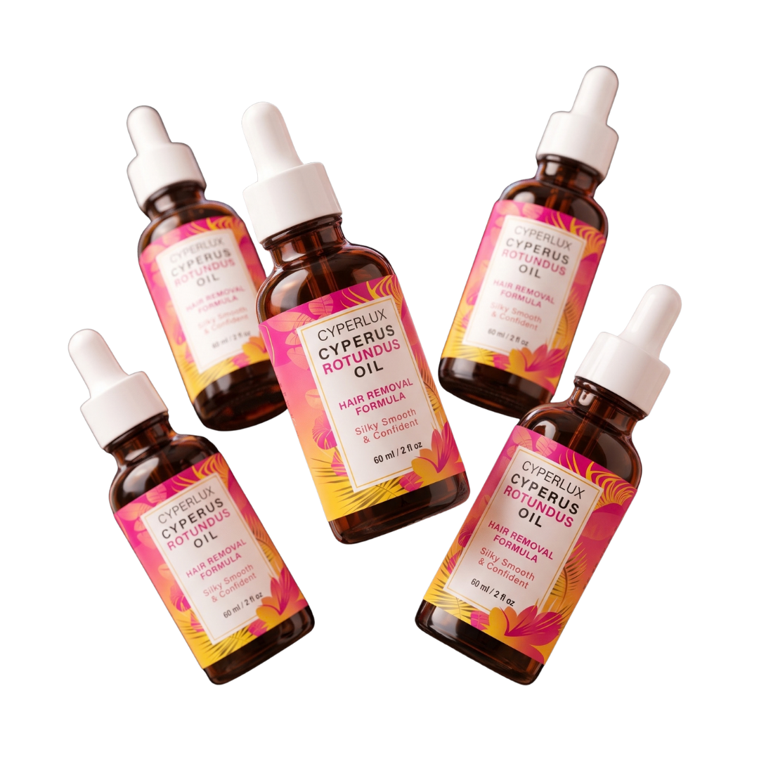 Five bottles of Cyperlux Cyperus Rotundus Oil, the buy 3 get 2 free kit